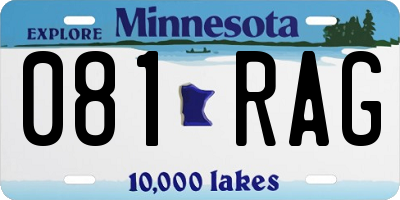 MN license plate 081RAG