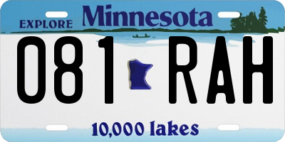 MN license plate 081RAH