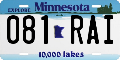 MN license plate 081RAI