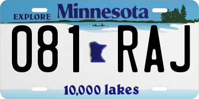 MN license plate 081RAJ