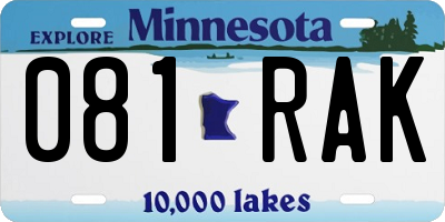 MN license plate 081RAK