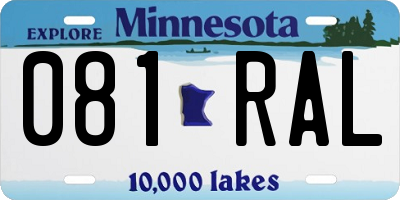 MN license plate 081RAL