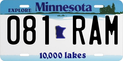 MN license plate 081RAM