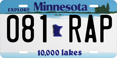MN license plate 081RAP