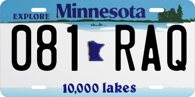 MN license plate 081RAQ