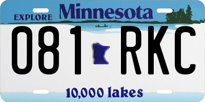 MN license plate 081RKC