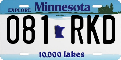 MN license plate 081RKD