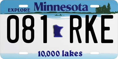 MN license plate 081RKE