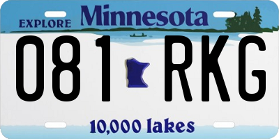 MN license plate 081RKG
