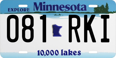 MN license plate 081RKI