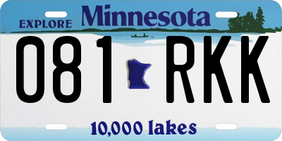 MN license plate 081RKK