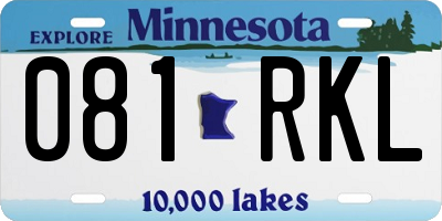 MN license plate 081RKL