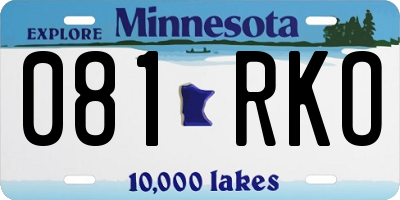 MN license plate 081RKO