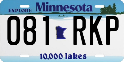 MN license plate 081RKP