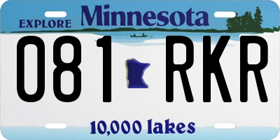 MN license plate 081RKR