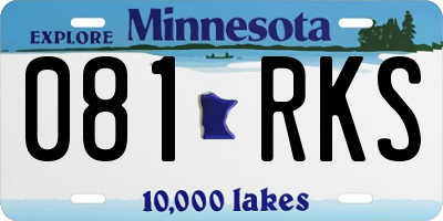 MN license plate 081RKS