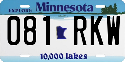 MN license plate 081RKW