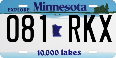 MN license plate 081RKX
