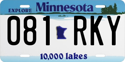 MN license plate 081RKY