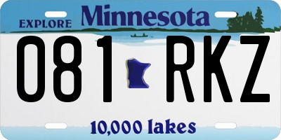 MN license plate 081RKZ