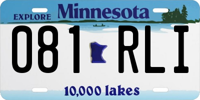 MN license plate 081RLI