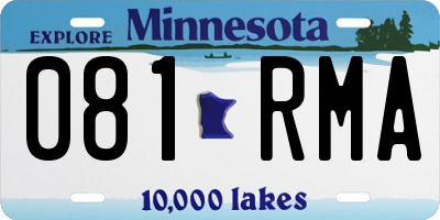 MN license plate 081RMA