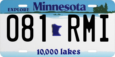 MN license plate 081RMI