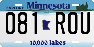 MN license plate 081ROU