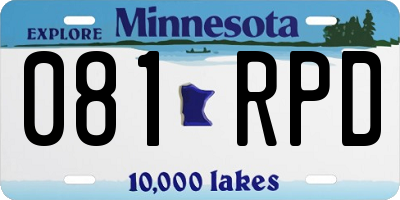 MN license plate 081RPD