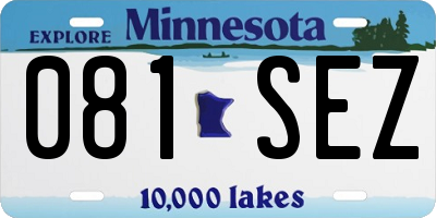 MN license plate 081SEZ