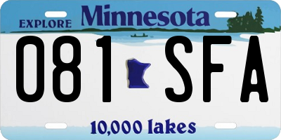 MN license plate 081SFA