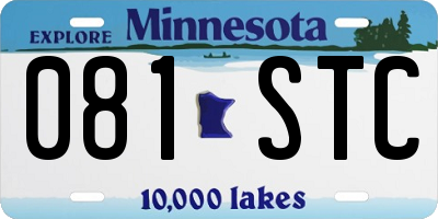 MN license plate 081STC