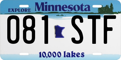 MN license plate 081STF