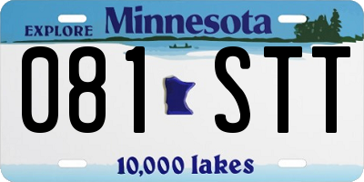 MN license plate 081STT