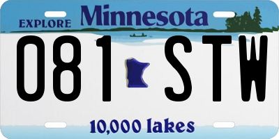 MN license plate 081STW