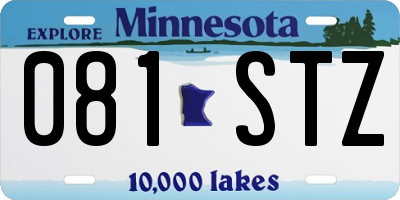 MN license plate 081STZ
