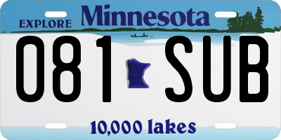 MN license plate 081SUB