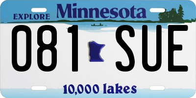 MN license plate 081SUE