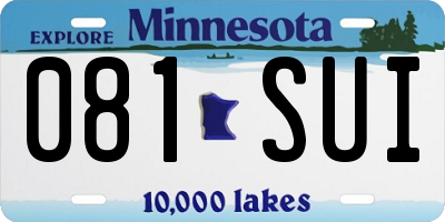 MN license plate 081SUI