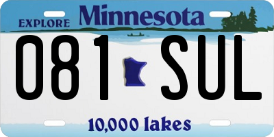MN license plate 081SUL