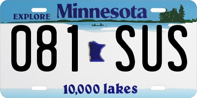 MN license plate 081SUS