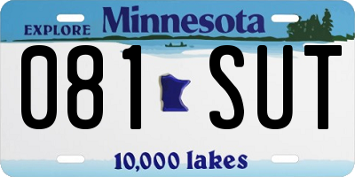 MN license plate 081SUT
