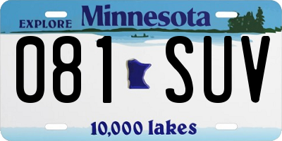 MN license plate 081SUV