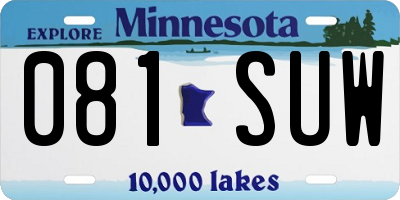 MN license plate 081SUW