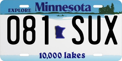 MN license plate 081SUX