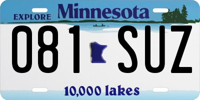 MN license plate 081SUZ