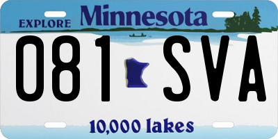 MN license plate 081SVA