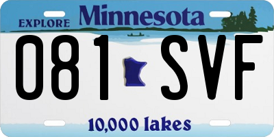 MN license plate 081SVF
