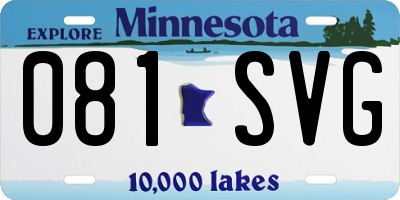 MN license plate 081SVG