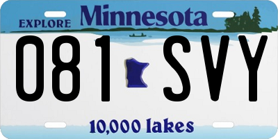 MN license plate 081SVY